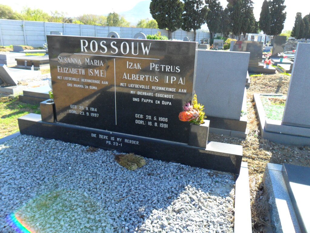 ROSSOUW Izak Petrus Albertus 1906-1991 &amp; Susanna Maria Elizabeth 1914-1997