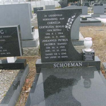SCHOEMAN Johannes Petrus Jacobus 1923-1998 &amp; Cornelia Gertruida BOTHA 1924-1980