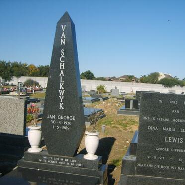 SCHALKWYK Jan George, van 1926-1989