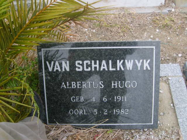 SCHALKWYK Albertus Hugo, van 1911-1982