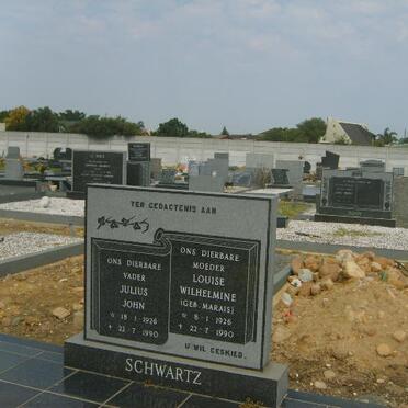 SCHWARTZ Julius John 1926-1990 &amp; Louise Wilhelmine MARAIS 1926-1990
