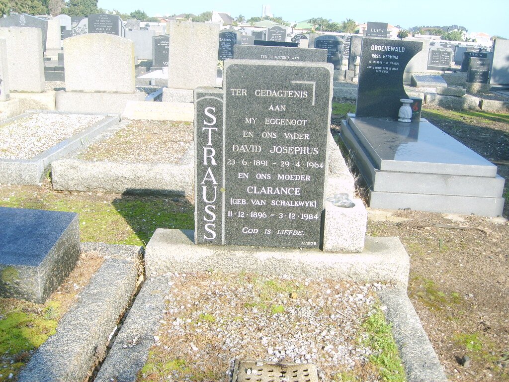 STRAUSS David Josephus 1891-1964 &amp; Clarance VAN SCHALKWYK 1896-1984