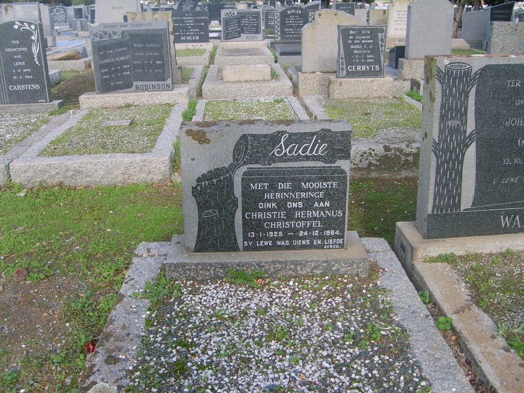 SADIE Christie Hermanus Christoffel 1925-1984