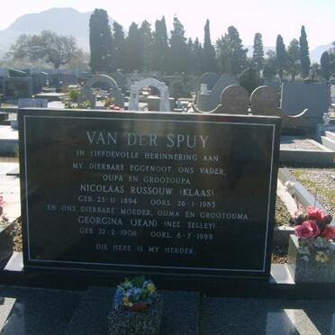 SPUY Nicolaas Russouw, van der 1894-1985 &amp; Georgina SELLEY 1906-1989