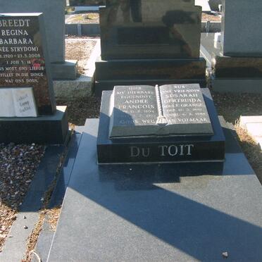 TOIT Andre Francois, du 1894-1977 &amp; Susara Gertruida LE GRANGE 1897-1988