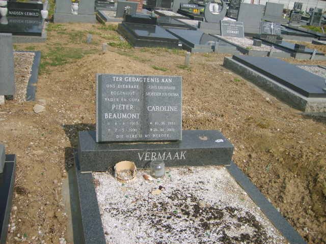 VERMAAK Pieter Beaumont 1910-1991 & Caroline 1913-2003