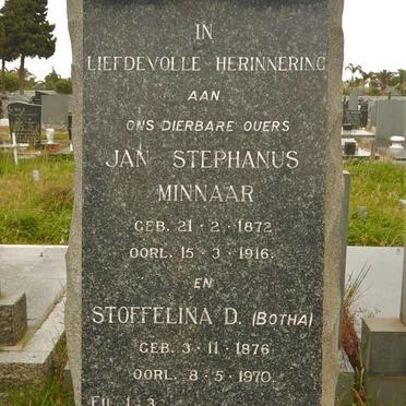 VILLIERS Jan Stephanus Minnaar, de 1872-1916 &amp; Stoffelina D. BOTHA 1876-1970
