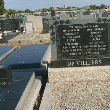 VILLIERS Pieter Benjamin, de 1912-1974 &amp; Alma Georgina SOLMS 1917-1989