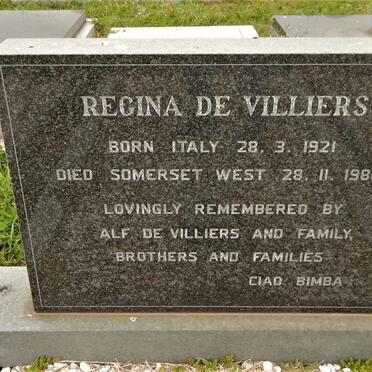 VILLIERS Regina, de 1921-1986