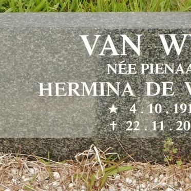 WYK Hermina de Villiers, van nee PIENAAR 1916-2005