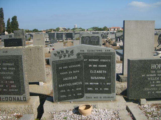 WYK  Andreas Bartholmeus, van 1897-1981 &amp; Elizabeth Susanna BOLTMAN 1897-1968