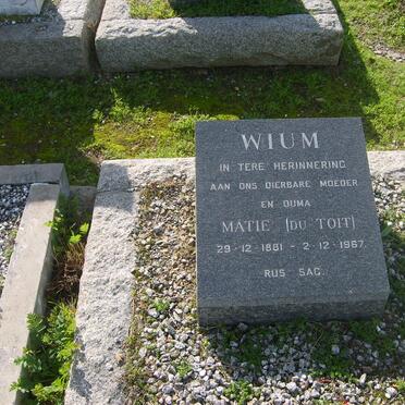 WIUM Matie nee DU TOIT 1881-1967