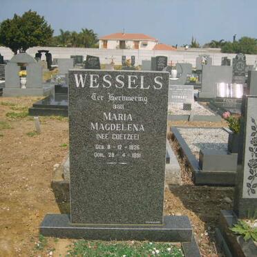WESSELS Maria Magdalena nee COETZEE 1926-1991