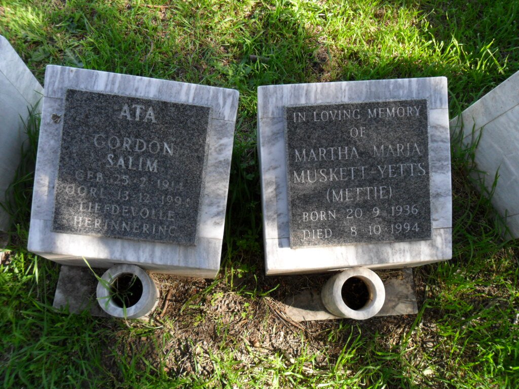 ATA Gordon Salim 1914-1994 :: MUSKETT-YETTS Martha Maria 1936-1994