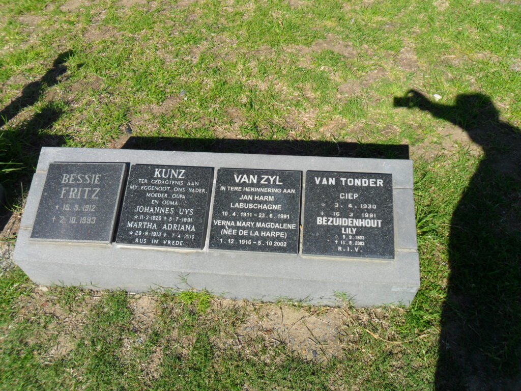 FRITZ :: KUNZ :: VAN ZYL :: DE LA HARPE :: VAN TONDER :: BEZUIDENHOUT