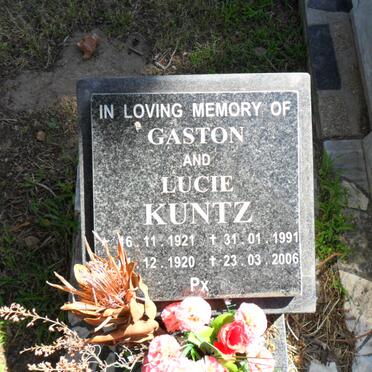 KUNTZ Gaston 1921-1991 &amp; Lucie 1920-2006