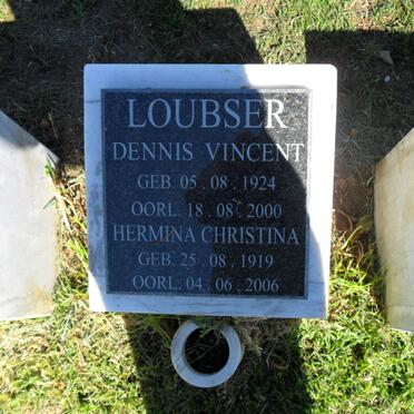 LOUBSER Dennis Vincent 1924-2000 &amp; Hermina Christina 1919-2006