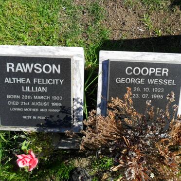 RAWSON Althea Felicity Lillian 1903-1995 :: COOPER George Wessel 1923-1995