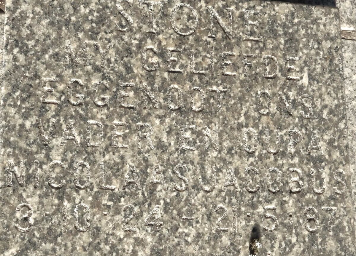 STONE Nicolaas Jacobus 1924-1987