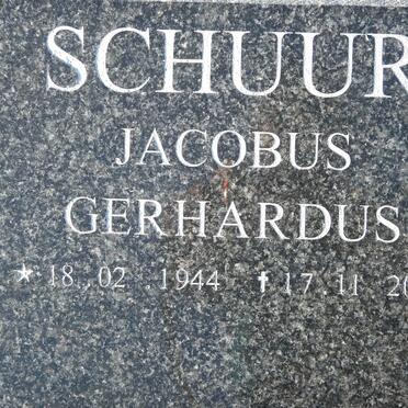 SCHUUR Jacobus Gerhardus 1944-2003