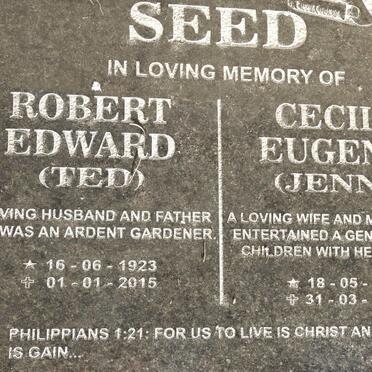 SEED Robert  Edward 1023-2015 &amp; Cecile Eugenie 1930-2022