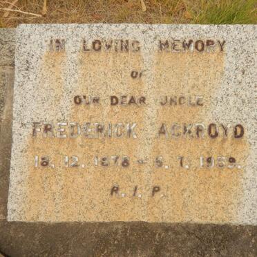 ACKROYD Frederick 1878-1959