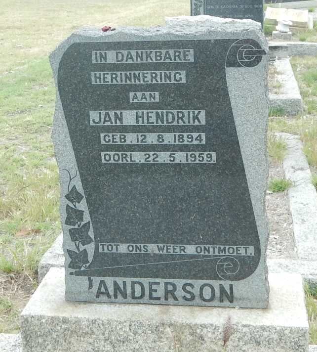 ANDERSON Jan Hendrik 1894-1959
