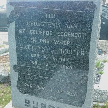 BURGER Matthys L. 1915-1960