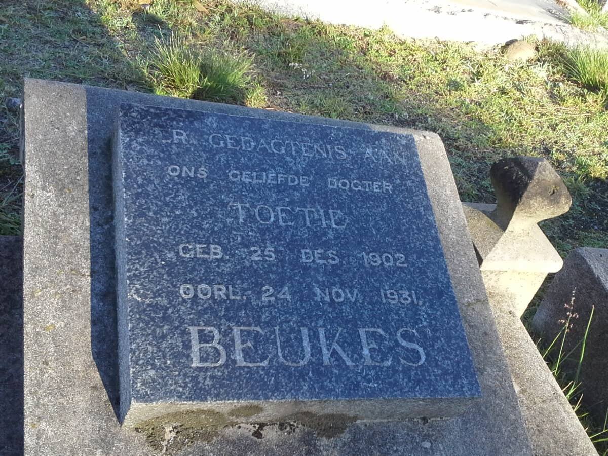 BEUKES Toetie 1902-1931