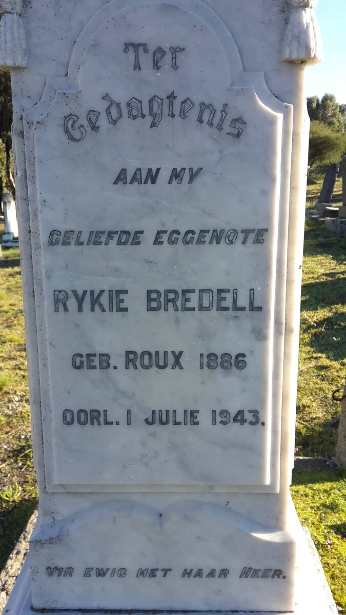 BREDELL Rykie nee ROUX 1886-1943