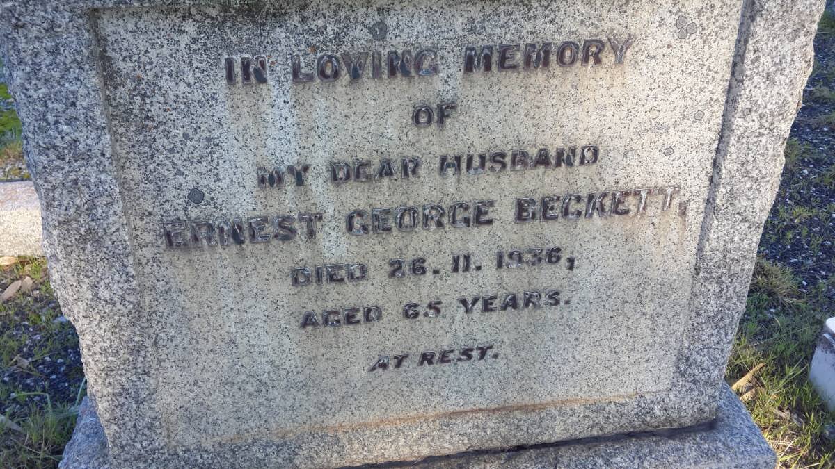 BECKETT Ernest George -1936
