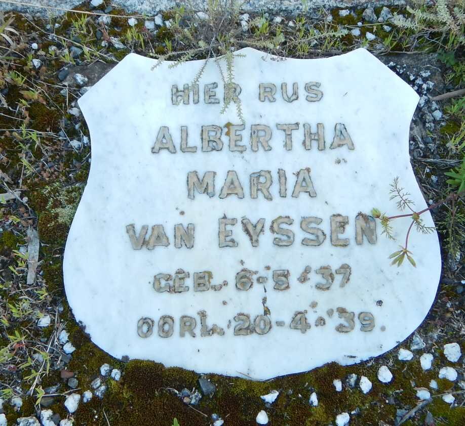EYSSEN Albertha Maria, van 1937-1939