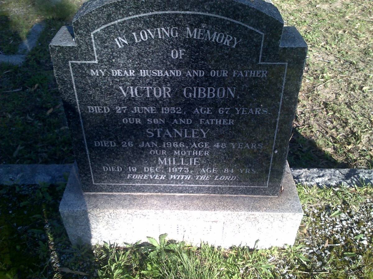 GIBBON Victor -1952 &amp; Millie -1973 :: GIBBON Stanley -1966