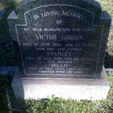 GIBBON Victor -1952 &amp; Millie -1973 :: GIBBON Stanley -1966