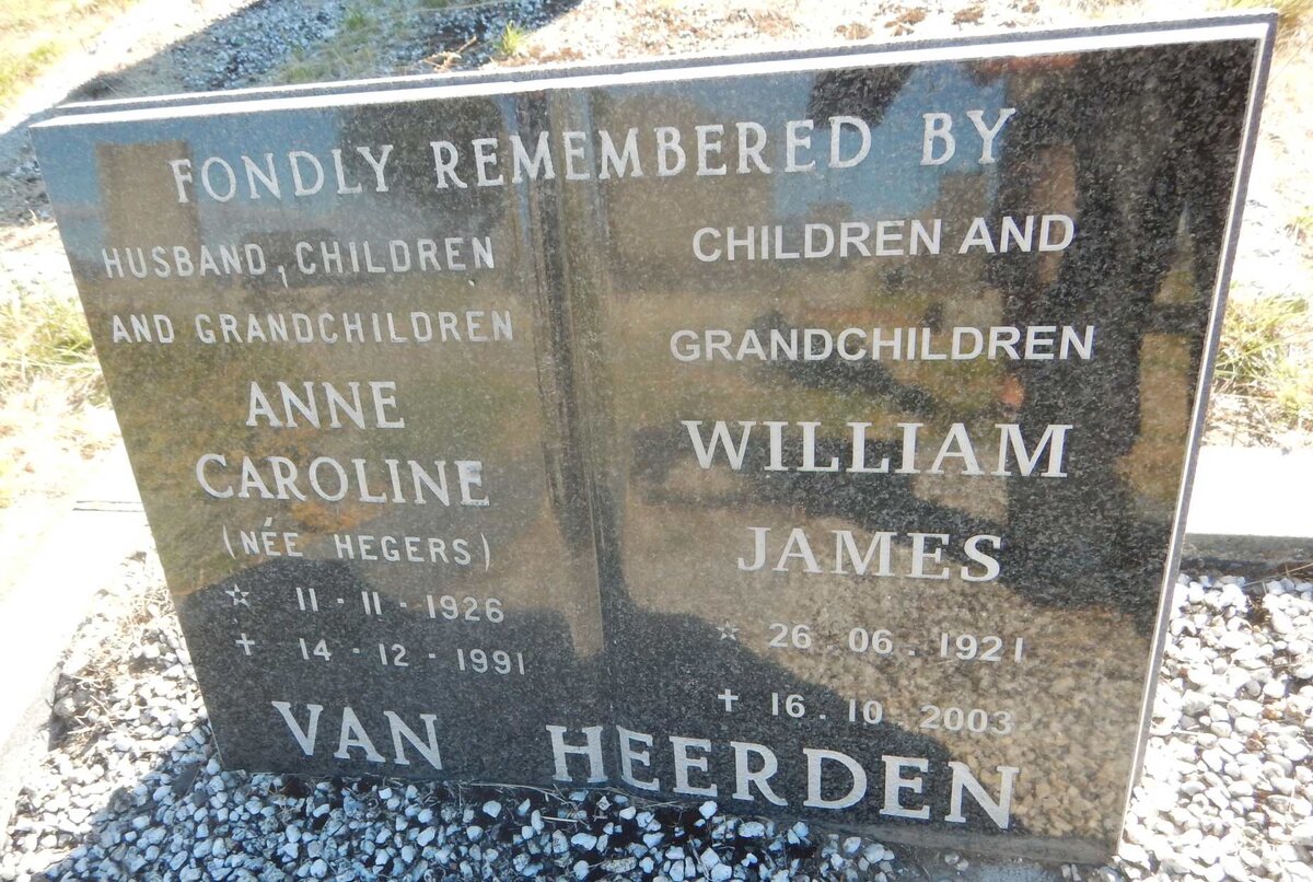 HEERDEN William James, van 1921-2003 &amp; Anne Caroline HEGERS 1926-1991