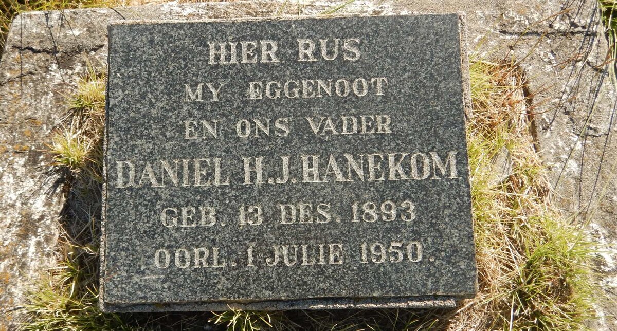 HANEKOM Daniel H.J. 1893-1950
