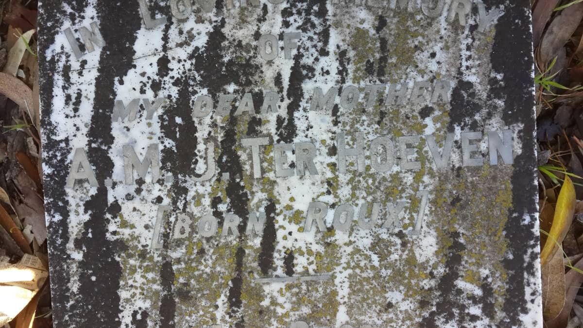 HOEVEN A.M.J., ter nee ROUX