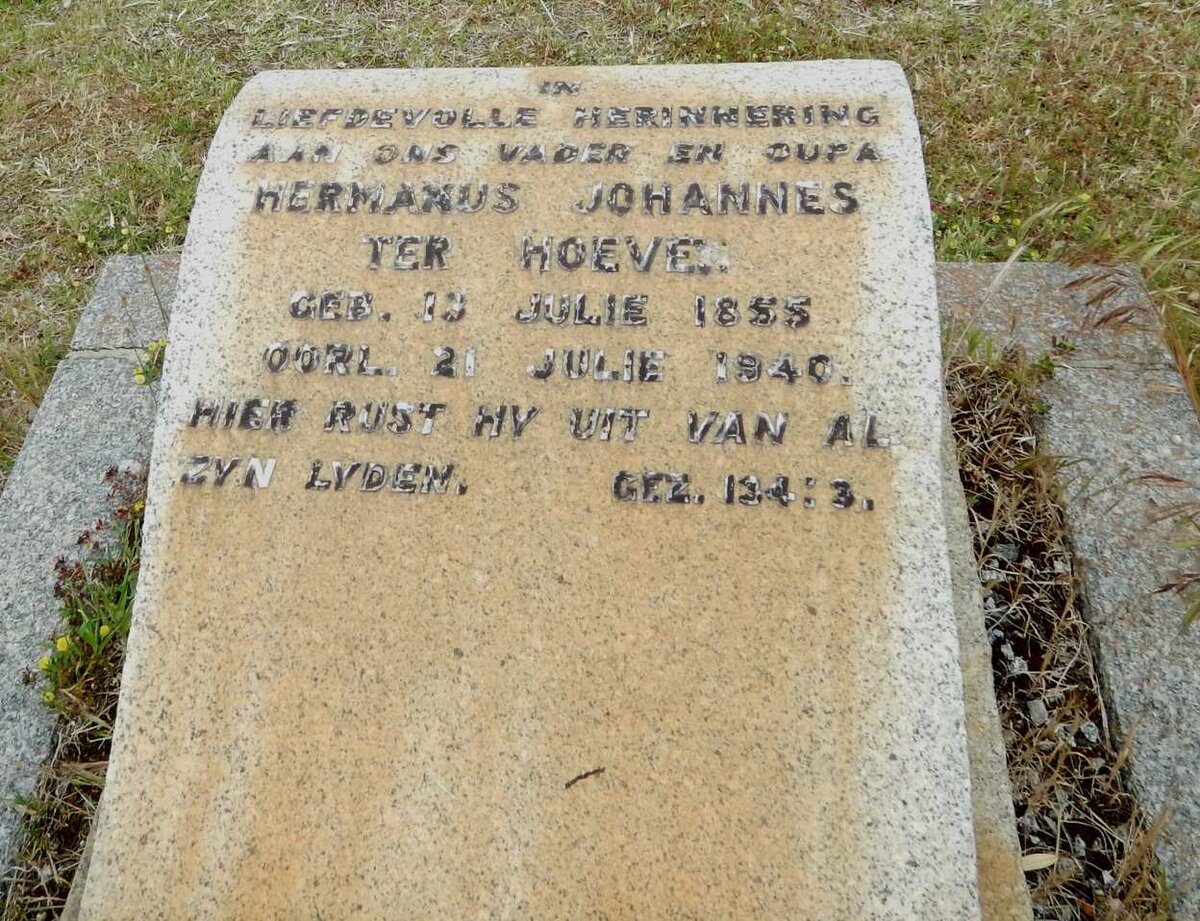 HOEVEN Hermanus Johannes, Ter 1855-1940