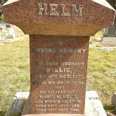 HELM Willie -1931 &amp; Marie M. V.D. SPUY 1873-1945