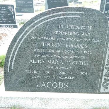 JACOBS Hendrik Johannes 1894-1959 &amp; Alida Maria MORKEL 1900-1974
