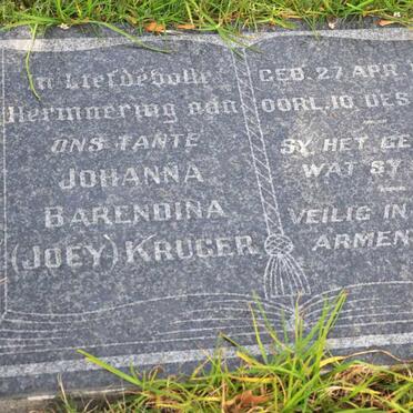 KRUGER Johanna Barendina 1877-1953