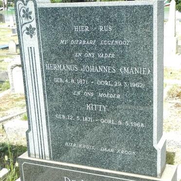 KOCK Hermanus Johannes, de 1971-1962 &amp; Kitty 1871-1968