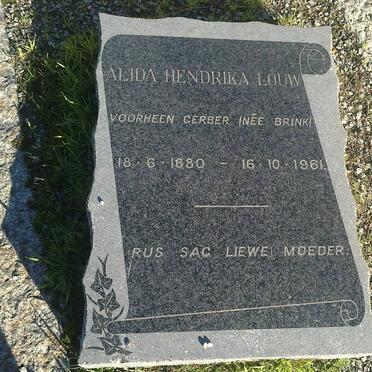 LOUW Alida Hendrika voorheen GERBER nee BRINK 1880-1961