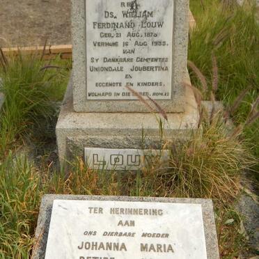 LOUW William Ferdinand 1875-1933 &amp; RETIEF Johanna Maria nee LE ROUX 1880-1953