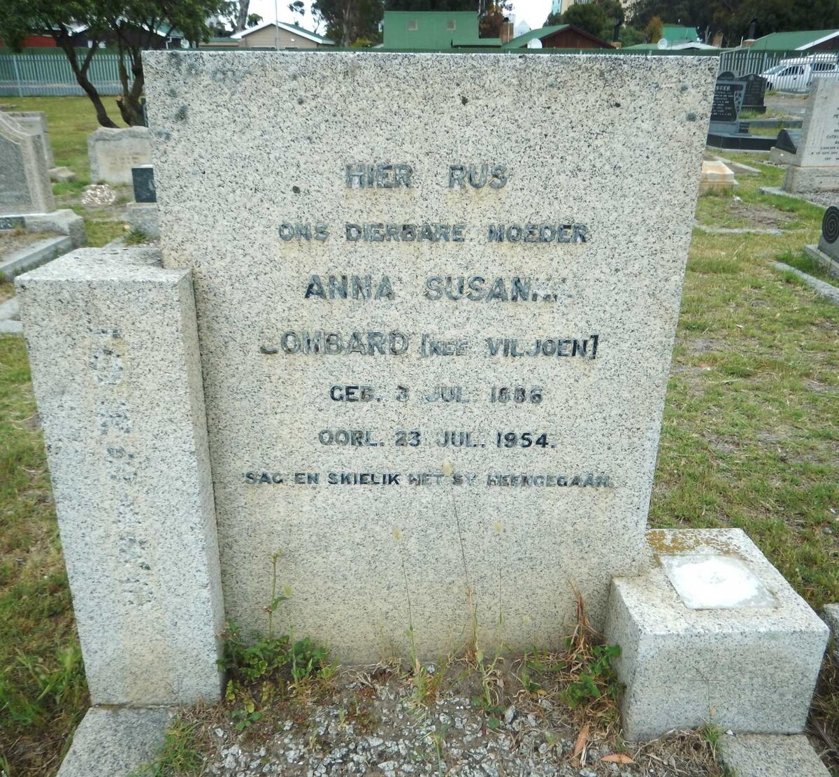 LOMBARD Anna Susanna nee VILJOEN 1886-1954