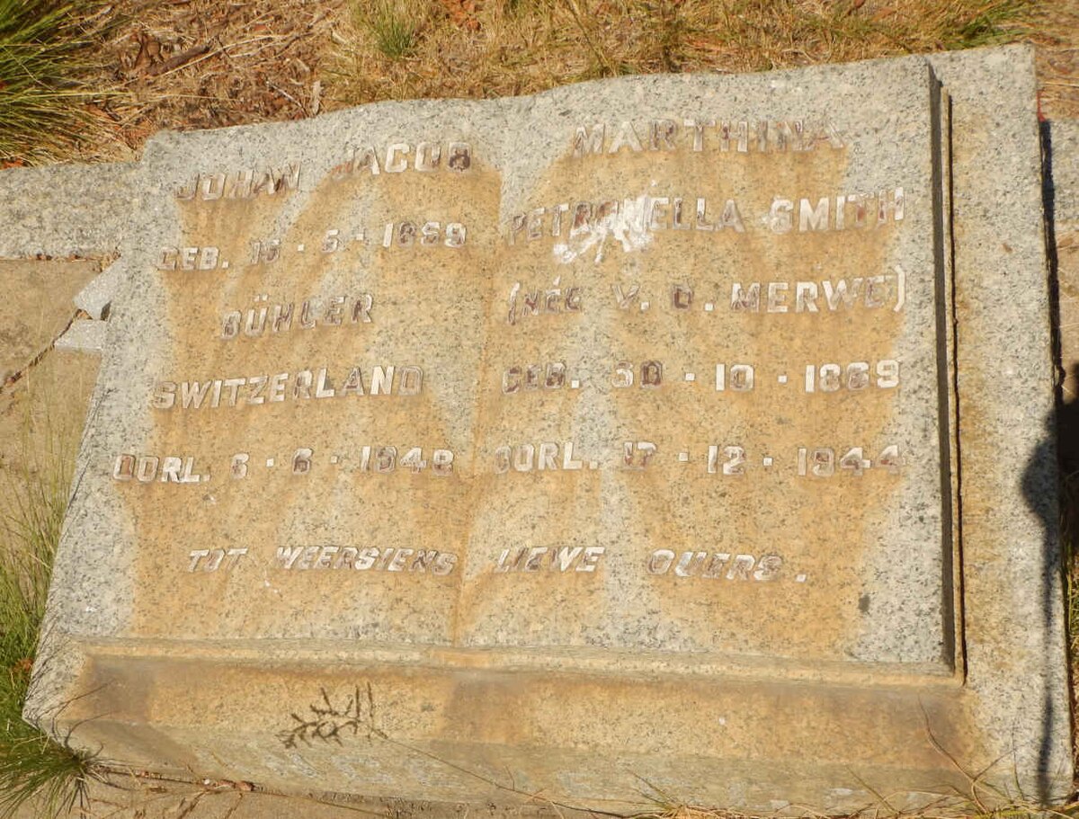 LANGENEGGER Johan Jacob 1859-1948 &amp; Marthina Petronella V.D. MERWE 1869-1944