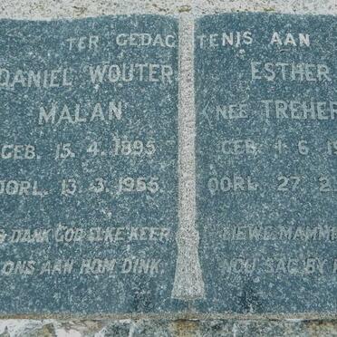 MALAN Daniel Wouter 1895-1955 &amp; Esther TREHERNE 1900-1987