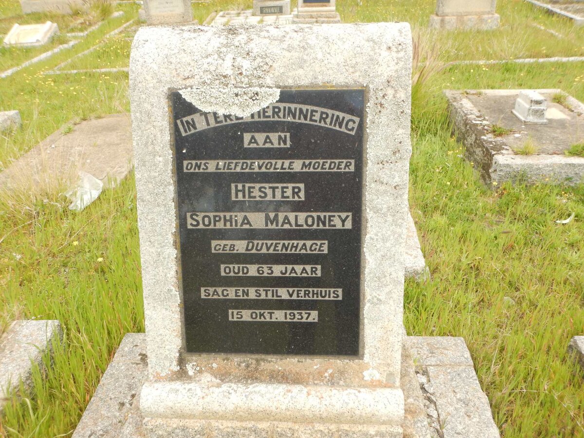 MALONEY Hester Sophia nee DUVENHAGE -1937
