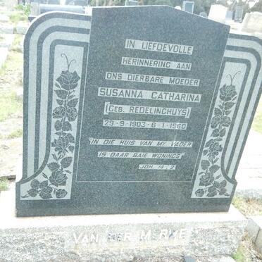 MERWE Susanna Catharina, van der nee REDELINGHUYS 1903-1960