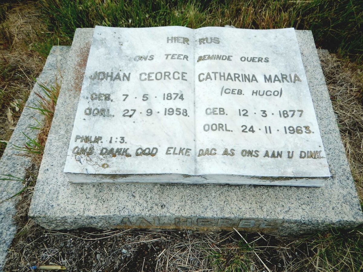 MALHERBE Johan George 1874-1958 &amp; Catharina Maria HUGO 1877-1963